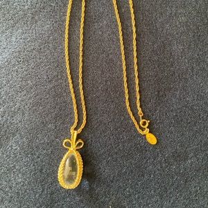 Vintage JOAN RIVERS Crystal Egg Pendant Necklace